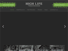 Tablet Screenshot of highlifetreehouses.co.uk